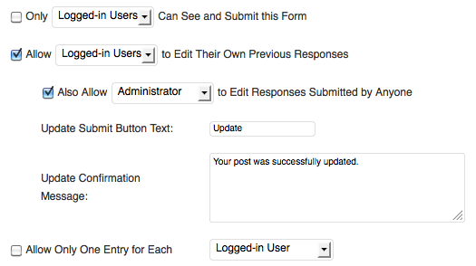 Advanced Form Options